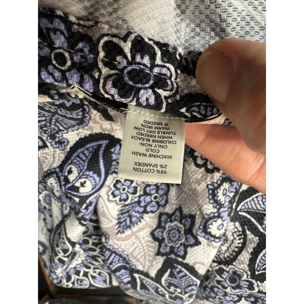 Ann Taylor Loft Womens Blue‎ Floral Paisley Mini Skirt Size 8 Cotton Blend 0650